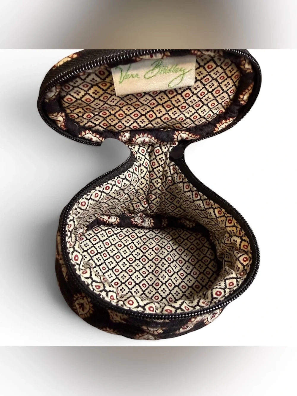 Retired Vintage Vera Bradley in “Classic Black” Small Oval Zip Case